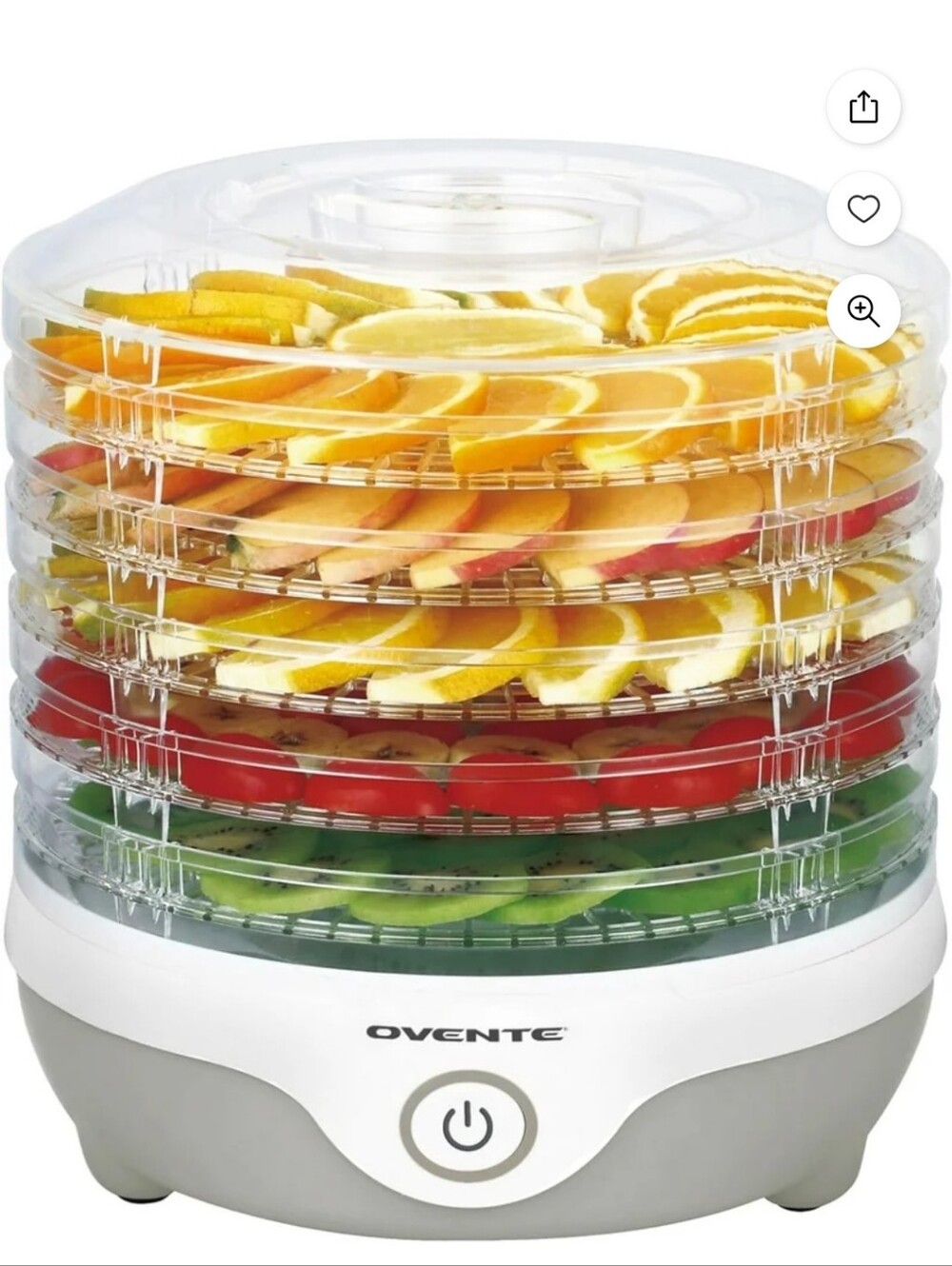 White & Clear Food Dehydrator - White